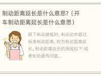 制动距离延长是什么意思？（开车制动距离延长是什么意思）