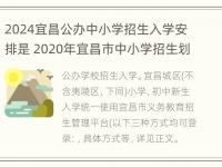 2024宜昌公办中小学招生入学安排是 2020年宜昌市中小学招生划分