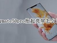 华为mate50pro抬起亮屏怎么设置 华为mate40pro怎么设置拿起手机亮屏